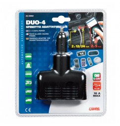Duo-4, presa corrente doppia con USB - 12/24V