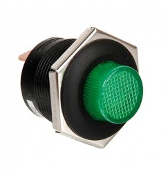 Interruttore a pulsante con spia a Led - 12/24V - Verde