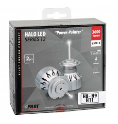 9-32V Halo Led Serie 12 Power-Pointer - (H8-H9-H11) - 40W - PGJ19-X - 2 pz  - Scatola