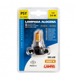 12V Lampada alogena - PSY24W - 24W - PG20-4 - 1 pz  - D/Blister - Arancio