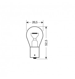 12V Lampada 1 filamento - P21W - 21W - BA15s - 2 pz  - D/Blister