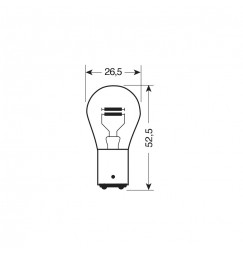 12V Lampada 2 filamenti - P21/4W - 21/4W - BAZ15d - 2 pz  - D/Blister