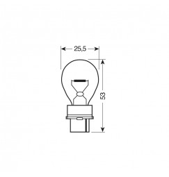 12V Lampada 1 filamento - P27W - 27W - W2,5x16d - 2 pz  - Scatola