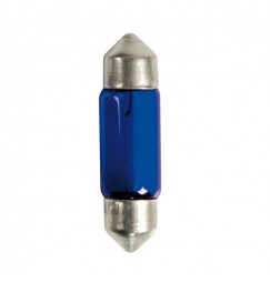 12V Blue Dyed Glass, Lampada siluro - (C10W) - 11x35 mm - 10W - SV8,5-8 - 2 pz  - D/Blister