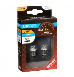 12V Micro lampada 1 Led - (T4W) - BA9s - 2 pz  - Scatola - Bianco