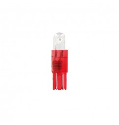 12V Micro lampada zoccolo plastica 1 Led - (T5) - W2x4,6d - 2 pz  - Scatola - Rosso