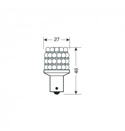 12V Lampada Multi-Led 36 Led - (P21W) - BA15s - 1 pz  - D/Blister - Arancio
