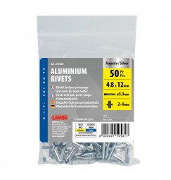 Aluminium Rivets, set 50 rivetti Graf per portatarga - Argento