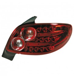 Coppia fanali posteriori LED - compatibile per  Peugeot 206 (9/98>) - Rosso
