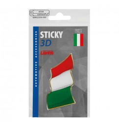 Sticky 3D - Bandiera Italia al vento, 1 pz - 78x40 mm