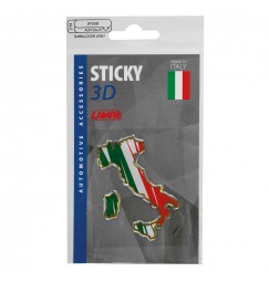 Sticky 3D - Stivale tricolore Italia, 1 pz - 35x66 mm