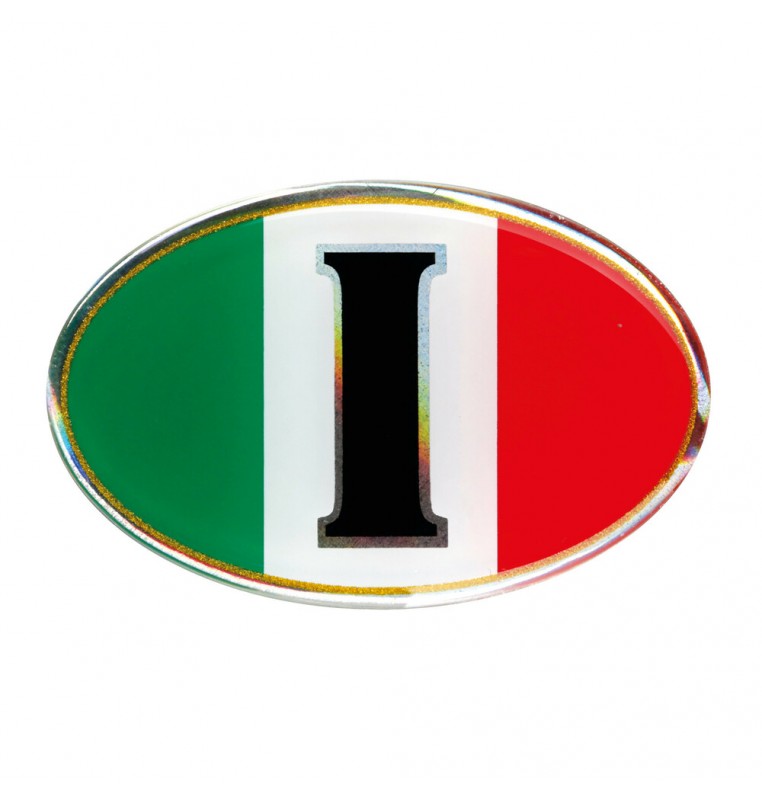 Sticky 3D - Ovale tricolore Italia, 1 pz - 61x46 mm