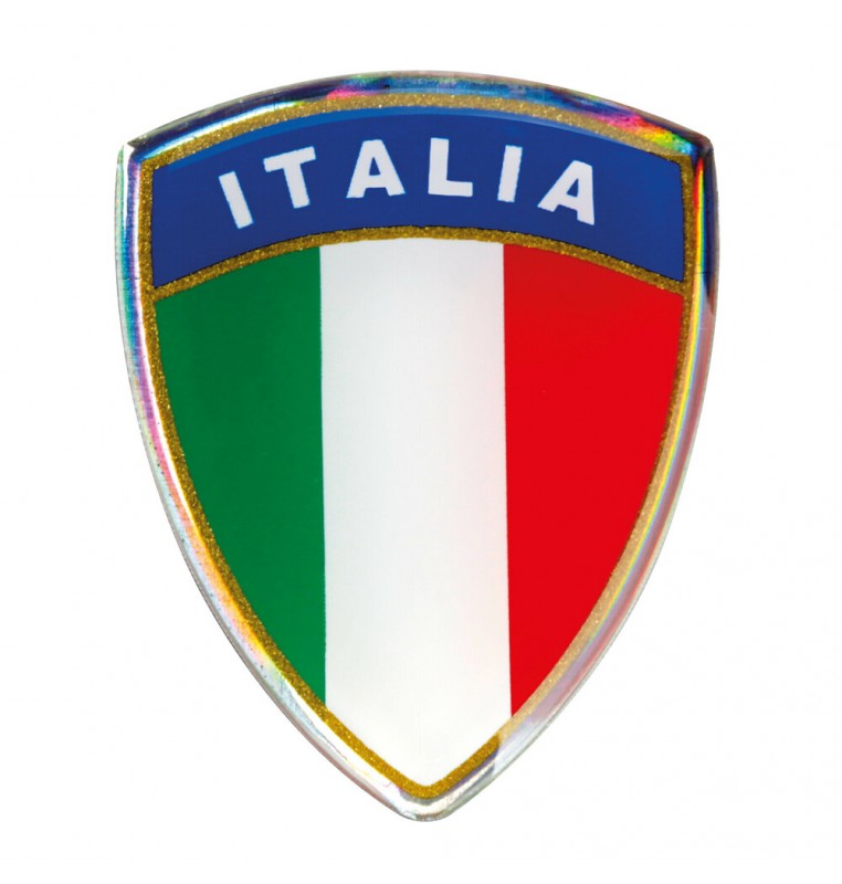 Sticky 3D - Scudetto tricolore Italia, 1 pz - 35x45 mm