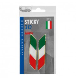 Sticky 3D - Tricolore Italia corto diagonale, 2 pz - 88x16 mm