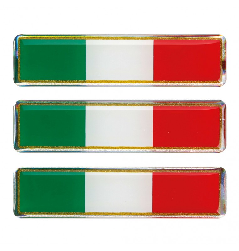 Sticky 3D - Tricolore Italia corto classico, 3 pz - 80x16 mm