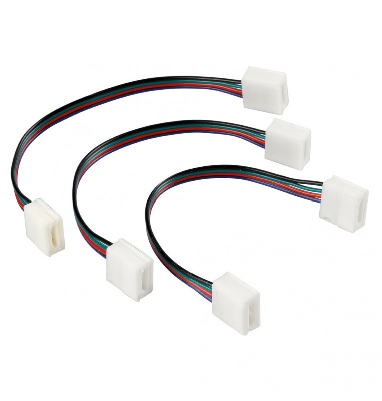 Connect-2, Connettori con prolunga per strisce a Led RGB, set 3 pz