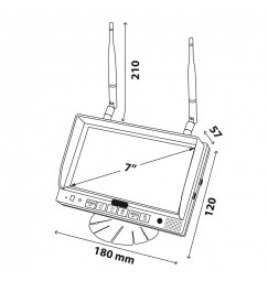 M4, Monitor LCD 7" Wireless, Cam 1+2+3+4