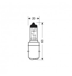 12V Lampada alogena Blu-Xe - S2 - 35/35W - BA20d - 1 pz  - D/Blister