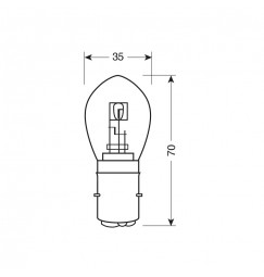 12V Lampada 2 filamenti - S2 asymmetric - 35/35W - BA20d - 1 pz  - D/Blister