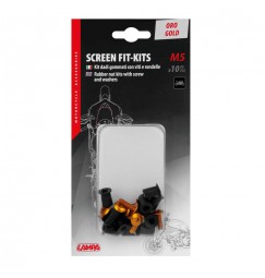 Screen Fit-Kits, kit dadi gommati con viti e rondelle (5 MA) - 10 pz - Oro