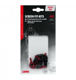 Screen Fit-Kits, kit dadi gommati con viti e rondelle (5 MA) - 10 pz - Rosso