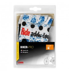 Biker-Pro, guanti in pelle e lycra - M