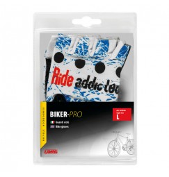 Biker-Pro, guanti in pelle e lycra - L