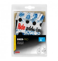 Biker-Pro, guanti in pelle e lycra - XL