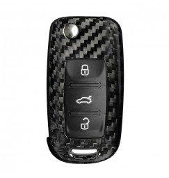 Cover in fibra di carbonio per chiavi auto, conf. singola - compatibile per - Seat, Skoda, Volkswagen - 1