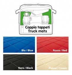 Coppia tappeti in Skeentex - Blu - compatibile per Daf XF 105 (02/04>12/14) automatico, manuale, con Webasto, senza Webasto