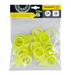 Checkpoint®, indicatori di serraggio per dado ruota, set 20 pz - 24 mm - Giallo fluo