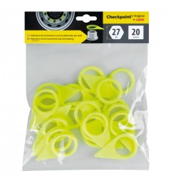 Checkpoint®, indicatori di serraggio per dado ruota, set 20 pz - 27 mm - Giallo fluo
