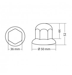 Copribulloni cromati in ABS - Ø 30 mm - Set 10 pz