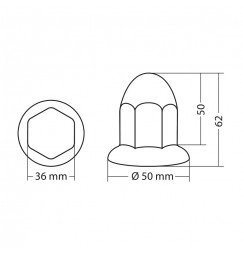 Copribulloni cromati in ABS - Ø 32 mm - Set 10 pz