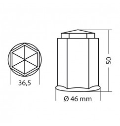 Set 10 copribulloni in ABS - Ø 32 mm - Cromo