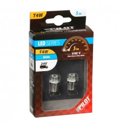 24V Micro lampada 1 Led - (T4W) - BA9s - 2 pz  - D/Blister - Bianco