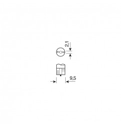 24V Micro lampada 1 Led - (T10) - W2,1x9,5d - 2 pz  - Scatola - Bianco