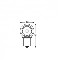 24/28V Hyper-Led 102 - 34 SMD x 3 chips - (P21W) - BA15s - 2 pz  - D/Blister - Bianco