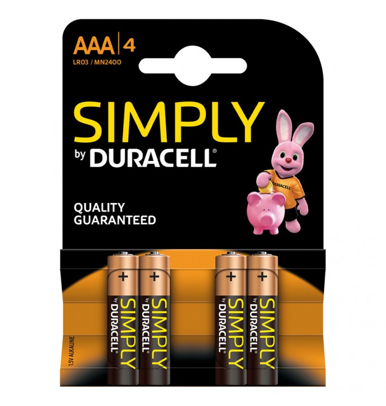 Duracell Simply, Mini Stilo "AAA", 4 pz