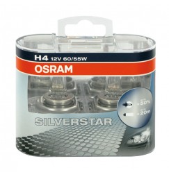 12V Silverstar - H4 - 60/55W - P43t - 2 pz  - Scatola Plast.