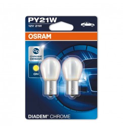 12V Diadem Chrome - PY21W - 21W - BAU15s - 2 pz  - Blister - Arancio