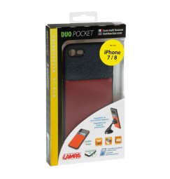 Duo pocket, cover bicolore con inserti metallici - Apple iPhone 7 / 8 - Blu/Bordeaux