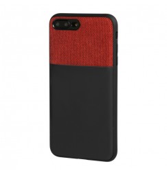 Duo pocket, cover bicolore con inserti metallici - Apple iPhone 7 Plus / 8 Plus - Nero/Rosso