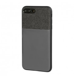 Duo pocket, cover bicolore con inserti metallici - Apple iPhone 7 Plus / 8 Plus - Nero/Grigio