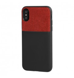 Duo pocket, cover bicolore con inserti metallici - Apple iPhone X - Nero/Rosso