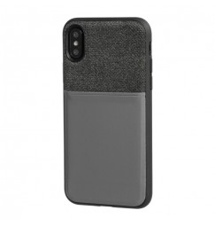 Duo pocket, cover bicolore con inserti metallici - Apple iPhone X - Nero/Grigio