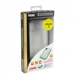 Prime, cover protettiva con cornice colorata - Apple iPhone X - Trasparente/Nero