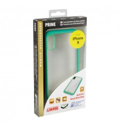 Prime, cover protettiva con cornice colorata - Apple iPhone X - Trasparente/Verde