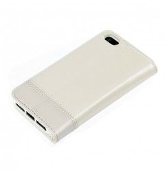 Wallet Folio Case, cover a libro - Apple iPhone 5 / 5s / SE - Bianco