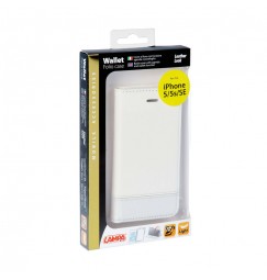Wallet Folio Case, cover a libro - Apple iPhone 5 / 5s / SE - Bianco